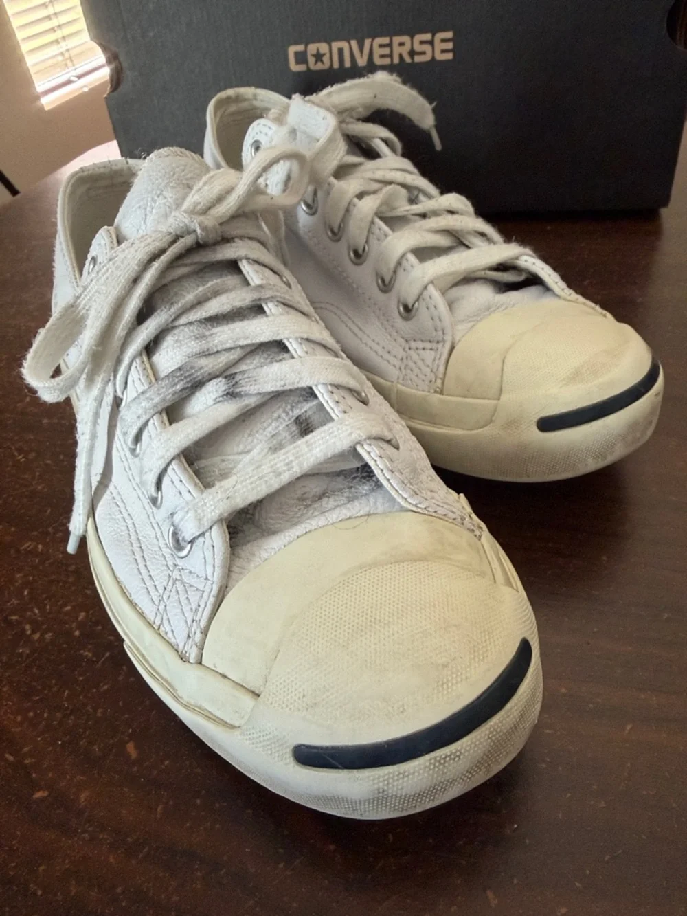 Converse Jack Purcell Leather Ox Low Top Sneakers w/ Box - Sz 9.5M / 11W - Picture 8 of 9